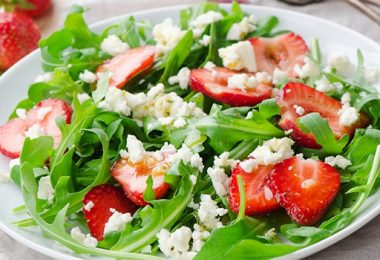 Aardbeien & Rucola met Arganolie